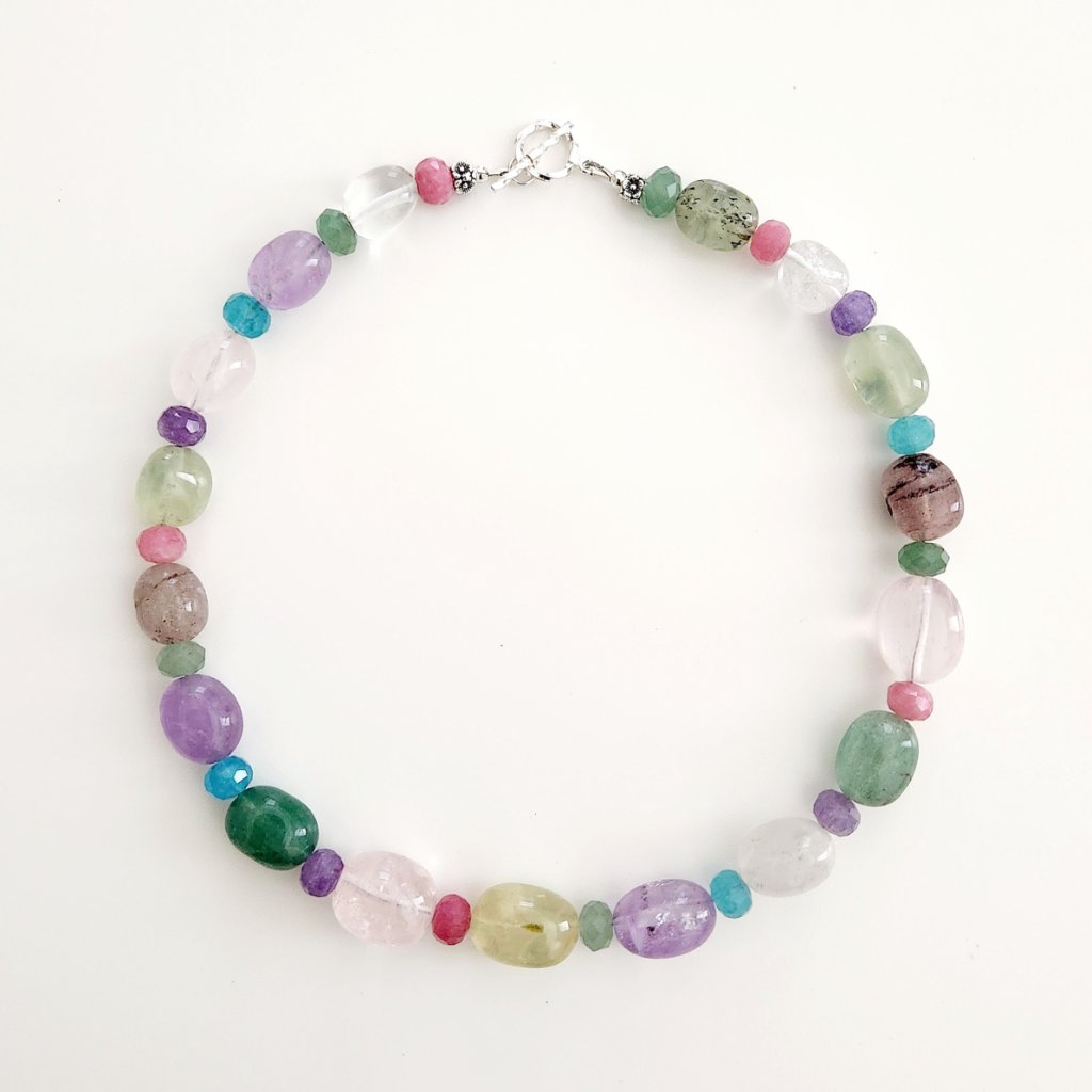 Pretty Pretty 925 Silver & Mixed Quartz Necklace